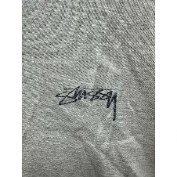 NWD Stussy Relaxed Fit Cotton Lazy Crewneck Short Sleeve Tee Bone Unisex Size‎ M